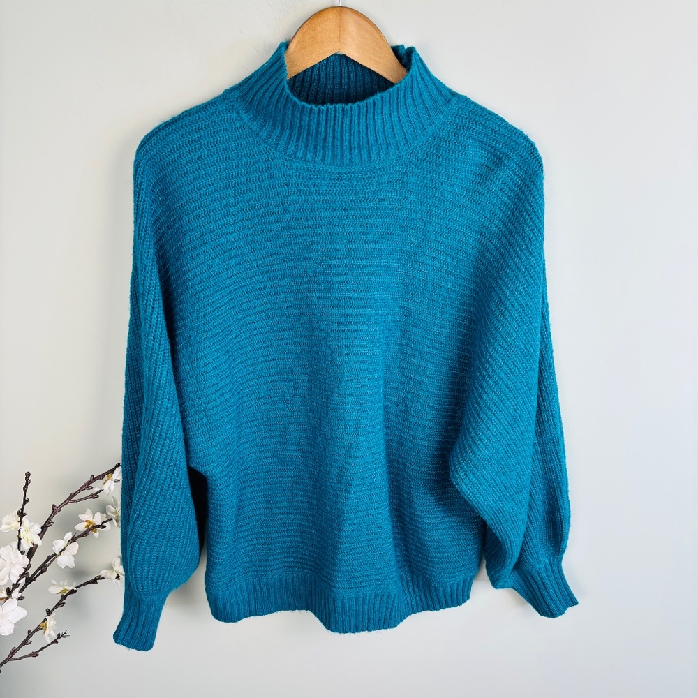 Eloquii Teal Mock Neck Sweater Size 14/16 - Picture 2 of 4
